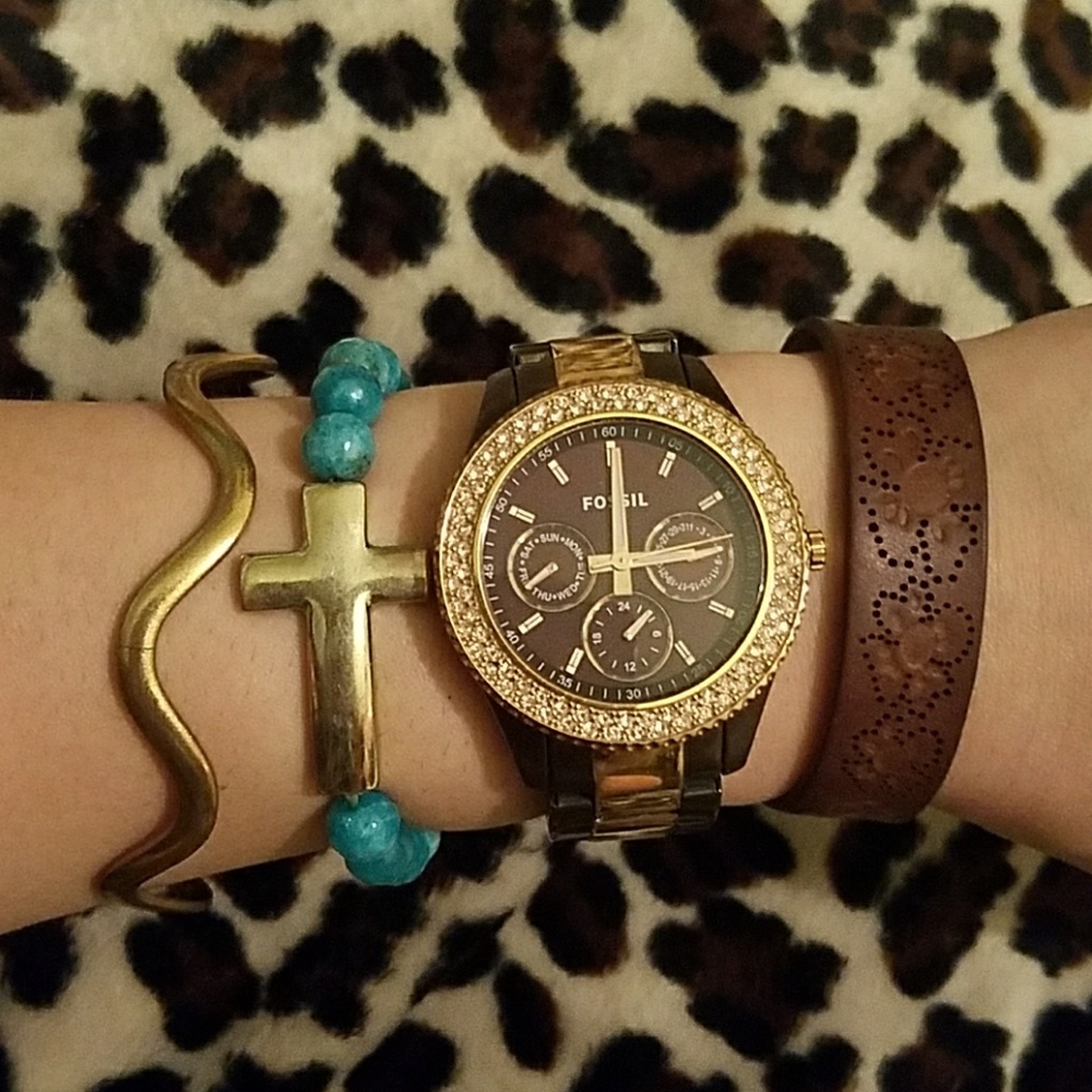 Fossil rose gold watch